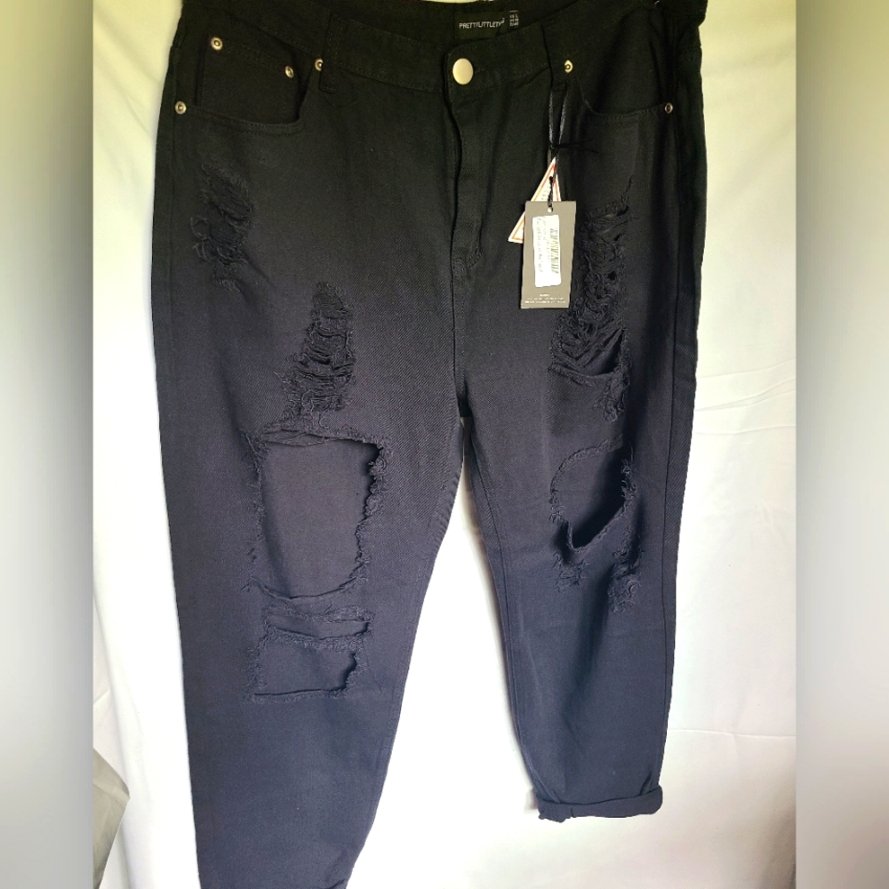 SZ US 14 /UK 18 PRETTY LITTLE THING EXTREME RIP MOM JEANS
